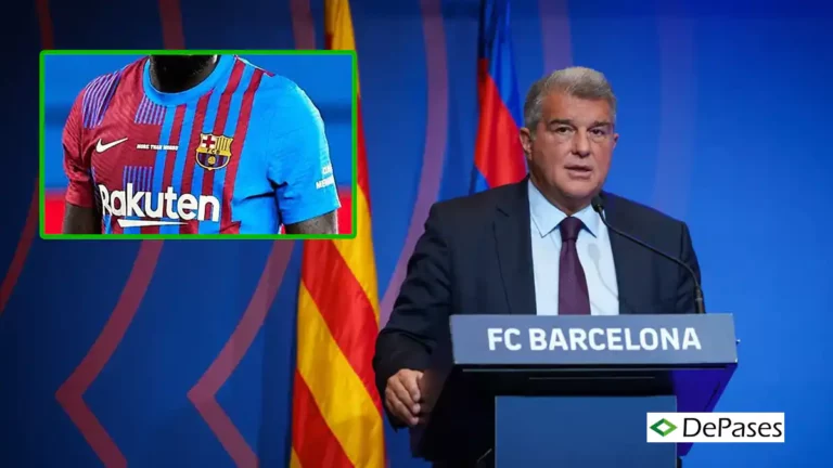 Samuel Umtiti Joan Laporta Barcelona