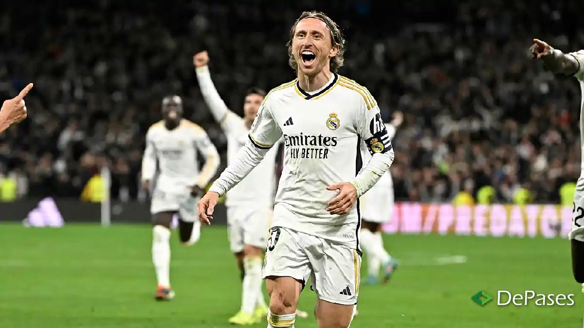 Luka Modric Real Madrid Celebración Gol Sevilla Anotación
