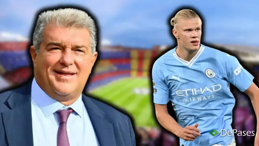 Erling Haaland Joan Laporta FC Barcelona
