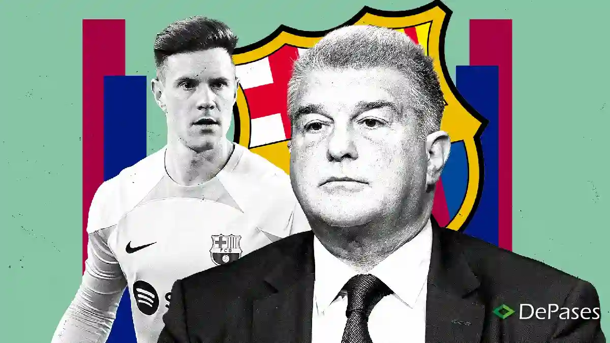 Marc-André ter Stegen Joan Laporta FC Barcelona