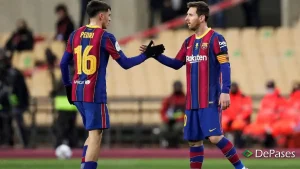 Pedri Lionel Messi FC Barcelona