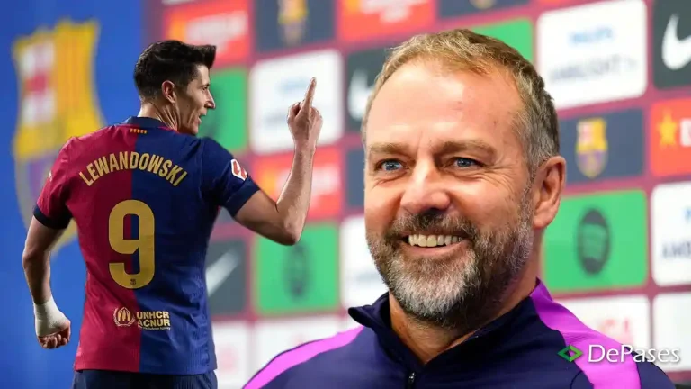 Robert Lewandoswki Hansi Flick FC Barcelona